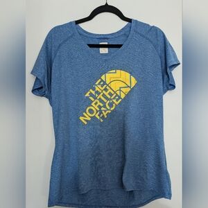 The North Face Women's Blue Tee with Yellow Logo